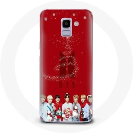 Coque pour Samsung Galaxy A8 2018 BTS Bangtan Garçons Fond Rouge Cadeau de Noël 2023