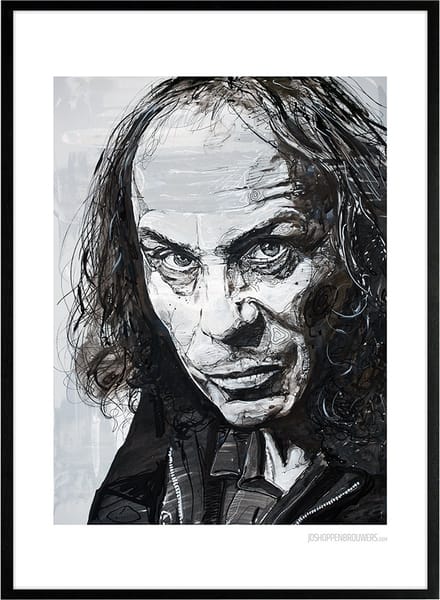 Ronnie James Dio print 51x71 cm *ingelijst & gesigneerd