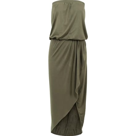 Urban Classics - Bandeau Midi Asymmetric Lange jurk - S - Groen