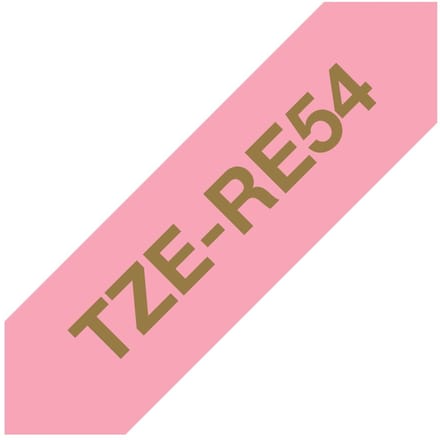 Brother P-touch textielschrijfband, 24 mm - Goud op Roze