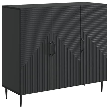 vidaXL - Dressoir - Zwart - 89 - x - 34,5 - x - 80 - cm - Bewerkt - hout
