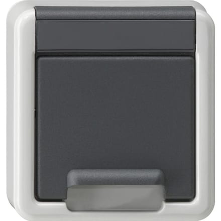 Gira Schuko stopcontactdeksel met afdekking voor opbouwmontage grijs - 494230