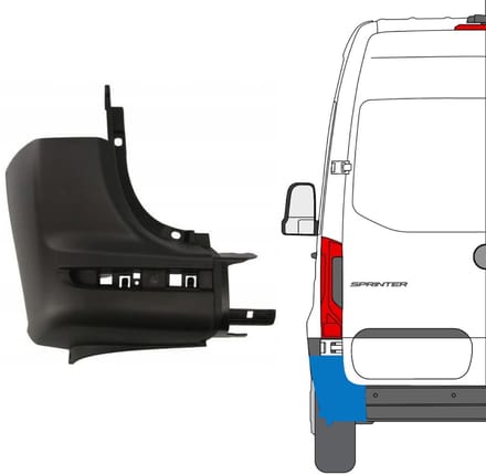 Achterbumper hoek voor Mercedes Sprinter 2018- / Links
