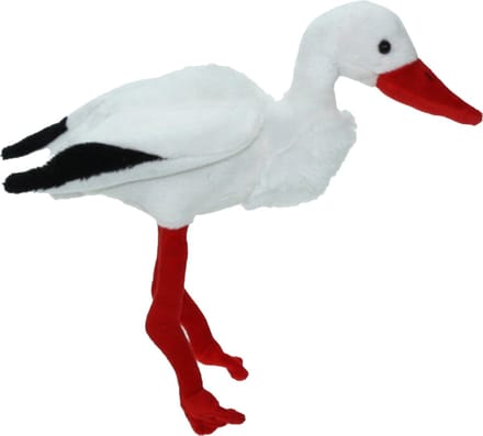Cornelissen Ooievaar knuffel - 22 cm - geboorte knuffel - pluche - vogel knuffels