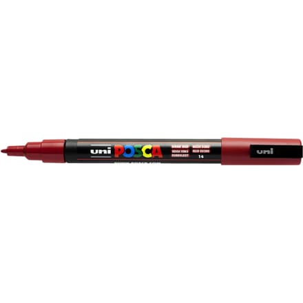 Posca marker met conische punt schrijfdikte fijn donkerrood
