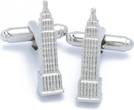 Manchetknopen - Empire State Building Gebouw Zilverkleurig
