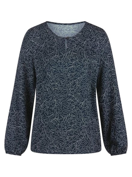 Blouse lange mouwen Van Peter Hahn blauw