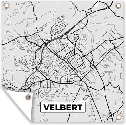 Tuindoek Duitsland - Plattegrond - Velbert- Kaart - Stadskaart - 100x100 cm