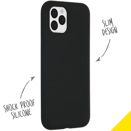 Accezz Hoesje - Geschikt voor Apple iPhone 11 Pro - Liquid Silicone Backcover - Zwart