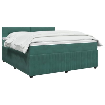 vidaXL - Boxspringbed - met - matras - Donkergroen - 140 - x - 200 - cm - Fluweel