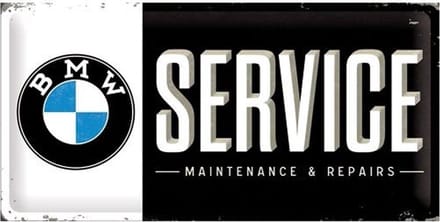 BMW Service Metalen wandbord in reliëf 25x50 cm