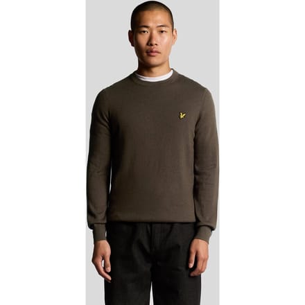 Lyle & Scott Cotton merino crew neck jumper - espresso