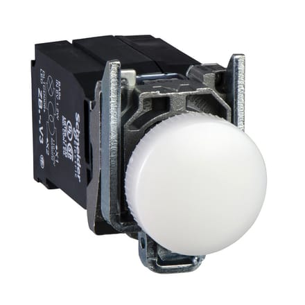 Schneider Electric XB4 LED Pilootlamp 440V AC Wit - XB4BV8B1