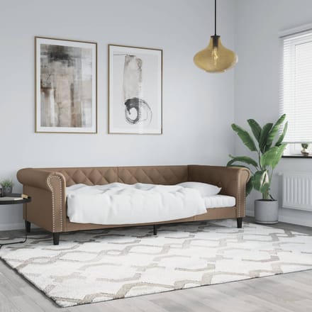 vidaXL - Slaapbank - 80x200 - cm - kunstleer - cappuccinokleurig