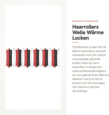 Dailygoods- Lockenwickler 6 Stuks - Krulspelden - Haarrollers - ABS Materiaal - Concaaf Ontwerp - Diverse Maten