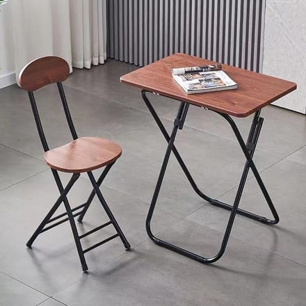 Klaptafel met Stoel – Kinderbureau of Eettafel- Inklapbaar Tafelset –Houtlook