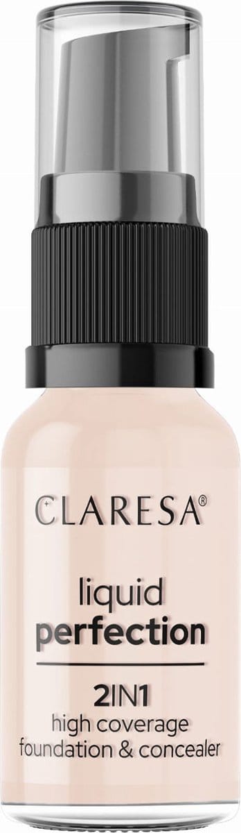 CLARESA LIQUID PERFECTION 101 LIGHT 2 IN 1 FOUNDATION & CONCEALER 18 GRAM