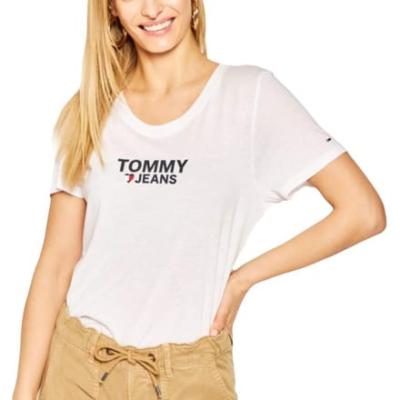 Tommy Jeans dames T-shirt met het hartlogo van het bedrijf