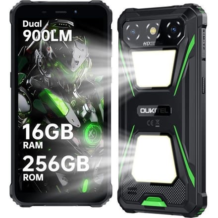 OUKITEL G3 Smartphone Robuste 16Go+128Go Écran 6  6300mAh 13MP Telephone Portable Incassable Android 14 4G Dual SIM IP68/IP69K Vert vert