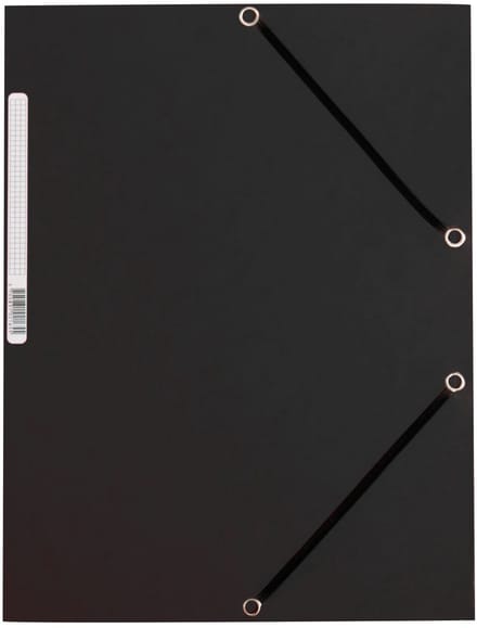 Q-CONNECT elastomap, A4, 3 kleppen en elastieken, karton, zwart