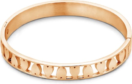 CO88 Collection Sense 8CB-90095 Stalen Bangle met Hartjes - One-size (60x50x6 mm) - Rosékleurig