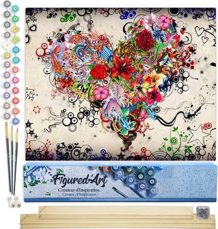 Figured'Art Schilderen op Nummer - Liefde Bloemen - 40x50cm - DIY Kit