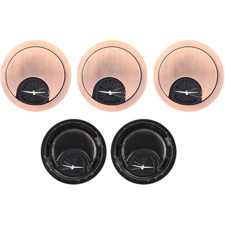 5 stuks Zinklegering Bureau Kabelgat Afdekking Tafel Grommet Gat Openingsdiameter 50mm (Rood Brons)