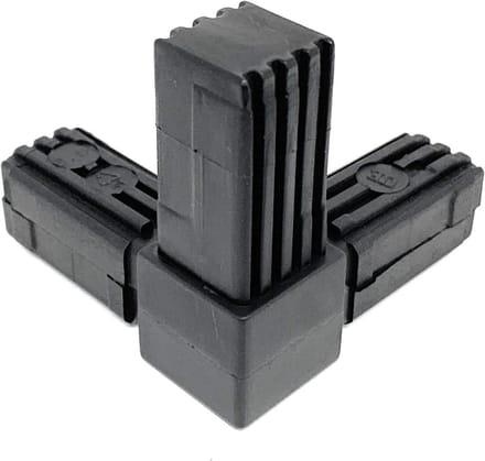 Pijpverbinders 90 graden - Hoek connectors - Frame constructie - Tweedelig ontwerp - 20 x 20 mm - Zwart