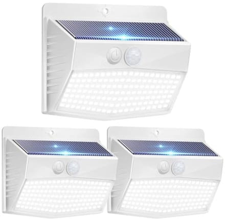 3 x Buiten LED Solar Lampen met Bewegingssensor - Erg Heldere Tuinverlichting - 3 Modi - IP65 Waterdicht