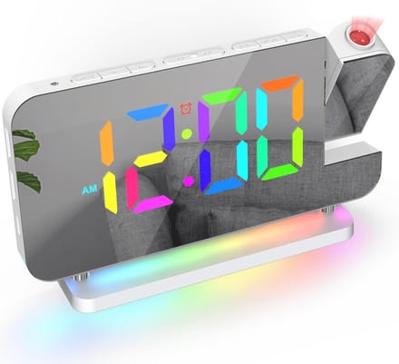 Projectie Wekker met Spiegeldisplay en Dubbele USB Oplader | Instelbare Helderheid