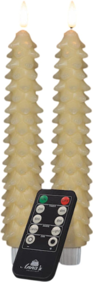 Anna's Collection - Dinerkaars kerstboom wax led 3d vlam op batteri...