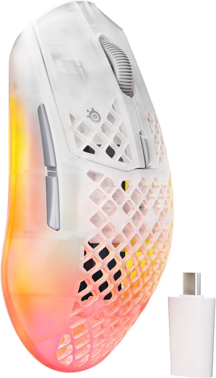 SteelSeries Aerox 3 Wireless Gen 2 - Draadloze Gaming Muis - 4000 Hz Polling Rate - Ghost/Wit