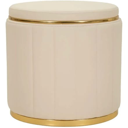 Poef London Pouf With Storage Cream Ø 46,5×44 cm