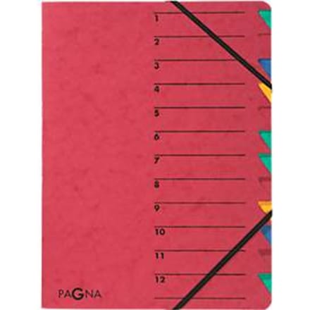 PAGNA documentenmap Easy, A4, elastieksluiting, 12-delig, rood
