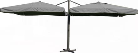 Paralux dubbele zweefparasol - 2 doeken van 3x4m - Donkergrijs