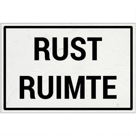 Rust ruimte bord | Forex Re materiaal | 18 x 12 cm