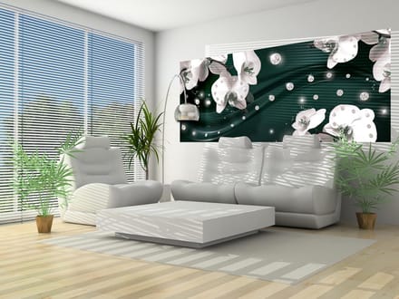 Flowers Orchids Pattern Photo Wallcovering