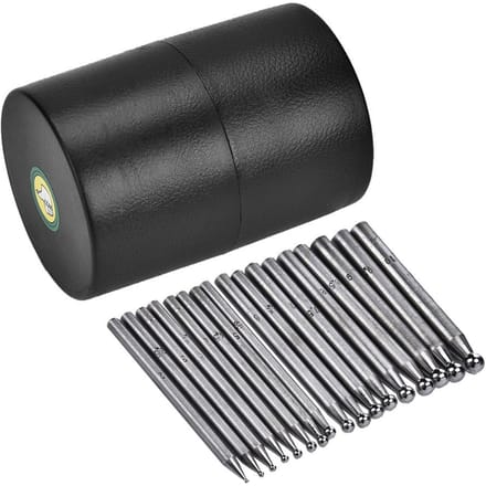 17 STKS Dapping Ponsen Sieraden Goudsmeden Fabricage Doming Gereedschap Dapping Blok Pons black