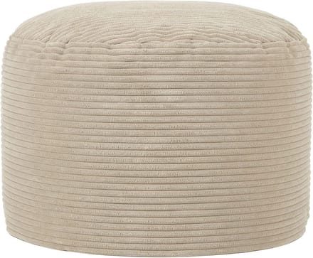 Beige Corduroy Zitzak Hocker - Poef voor Ontspanning en Extra Comfort