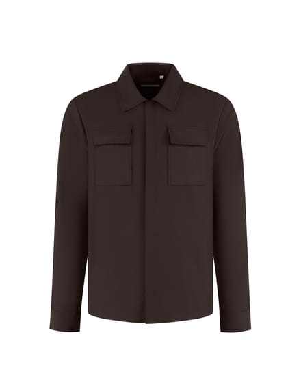 Duquezzi Cesare Wool Blend Overshirts Donkerbruin Dqa50026067