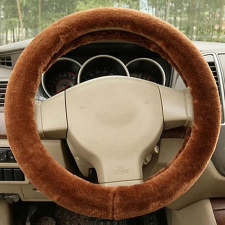 Modieuze universele auto-accessoire charme warme lange zachte pluche auto stuurhoes
