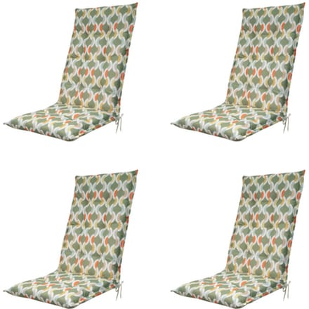 Madison - Tuinstoelkussen Hoge Rug Trivia green - Ca. 123x50 cm - Set van 4