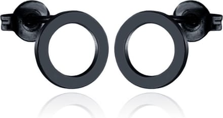 Cilla Jewels oorstekers Edelstaal Open Circle Zwart