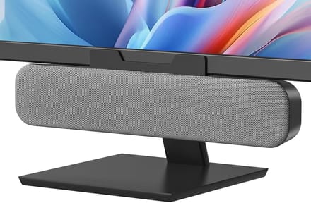 Computer Speaker - Mini Soundbar - Audio Verbeteren - Clip Scherm Ontwerp - 7 Centimeter - Grijs