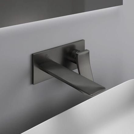 Ideal Standard wall-mounted basin mixer, square rosette, spout 18 cm A7371A5