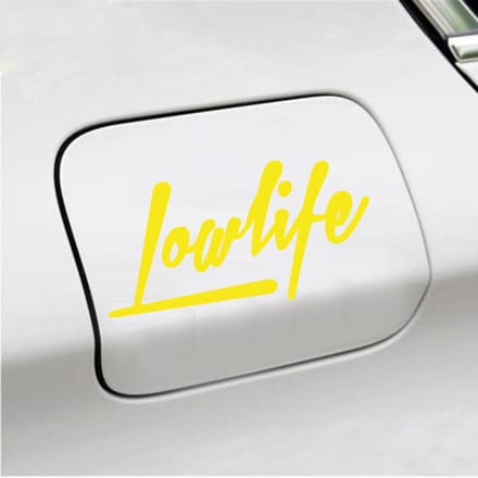 Bumpersticker - Lowlife - 7,5 X 14,8 - Geel