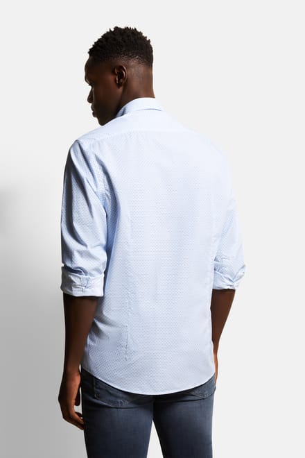Bugatti Herren Casual overhemd met fijne grafische prints
