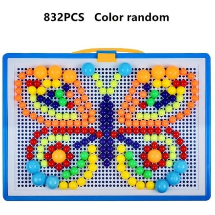 Pegboard Kit Leren-Gericht STEM Speelgoed Creatieve DIY Bouwblokken met Levendige Kralen & Stoppers Interactieve Puzzel