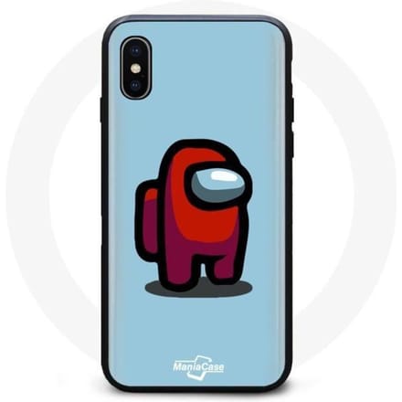 Coque - Among Us - Iphone XS Max - Souple - Bleu - Motif avec Feuille Verte