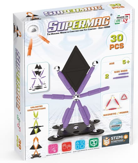 Magneet speelgoed Supermag Technicolor 30 SM0665 Multikleur